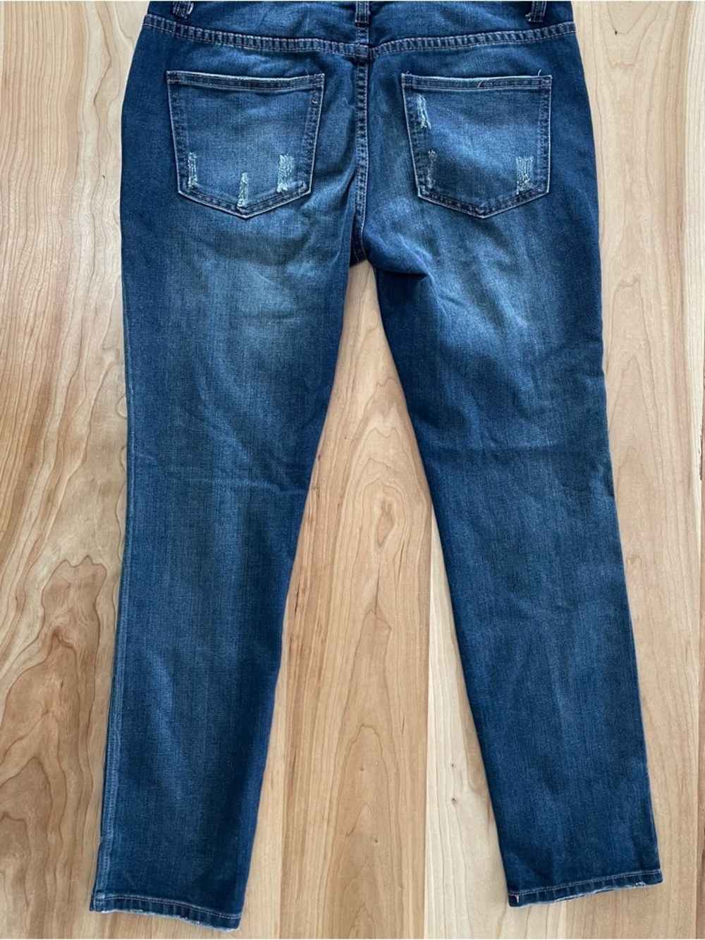 Free People Denim Overall Bibs Distressed Utility Stretch Size 26 - Picture 7 of 9